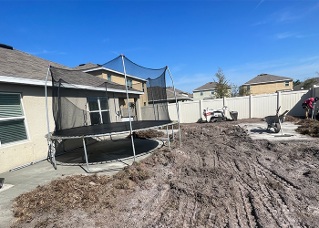 Additional concrete and artificial grass