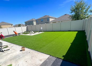 Additional concrete and artificial grass