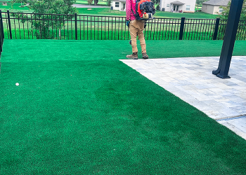 pavers, insulated roof and artificial grass